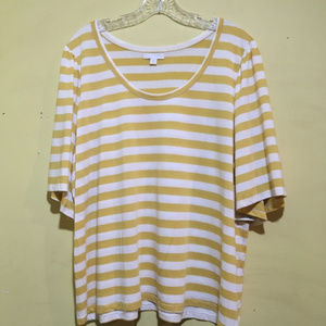 14th & Union Yellow and White Striped T-shirt, NWT
